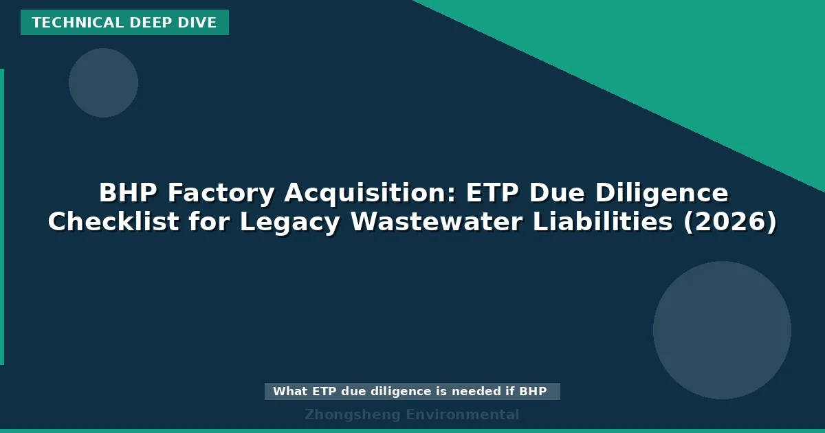 BHP Factory Acquisition: ETP Due Diligence Checklist for Legacy Wastewater Liabilities (2026)