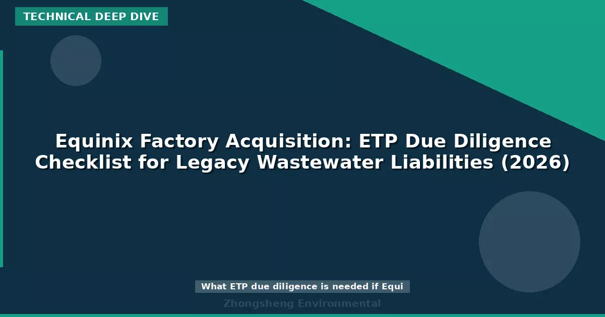 Equinix Factory Acquisition: ETP Due Diligence Checklist for Legacy Wastewater Liabilities (2026)