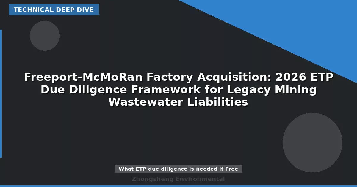Freeport-McMoRan Factory Acquisition: 2026 ETP Due Diligence Framework for Legacy Mining Wastewater Liabilities
