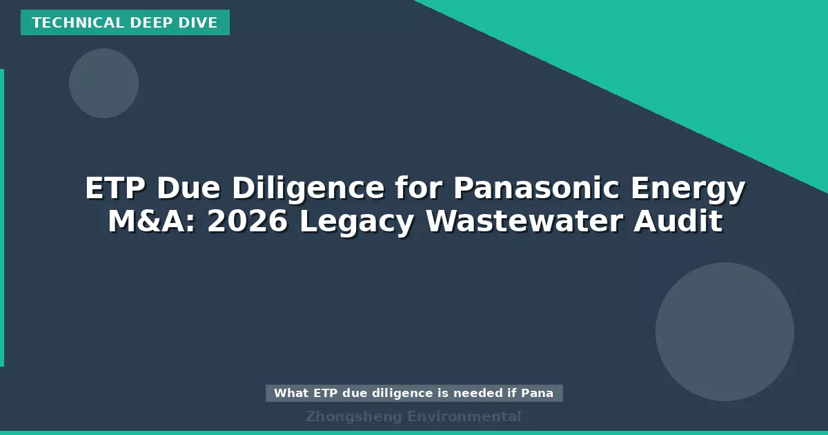 ETP Due Diligence for Panasonic Energy M&A: 2026 Legacy Wastewater Audit