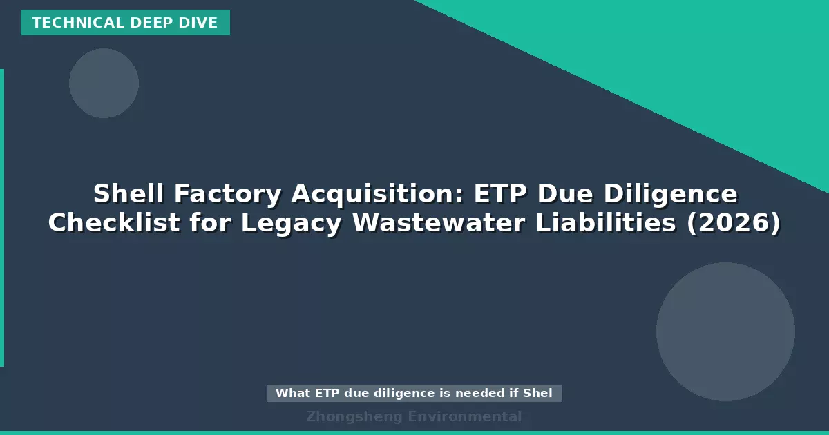 Shell Factory Acquisition: ETP Due Diligence Checklist for Legacy Wastewater Liabilities (2026)
