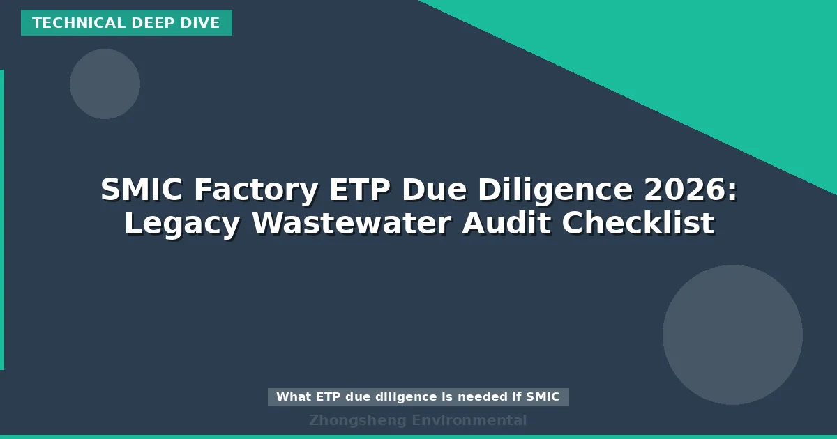 SMIC Factory ETP Due Diligence 2026: Legacy Wastewater Audit Checklist