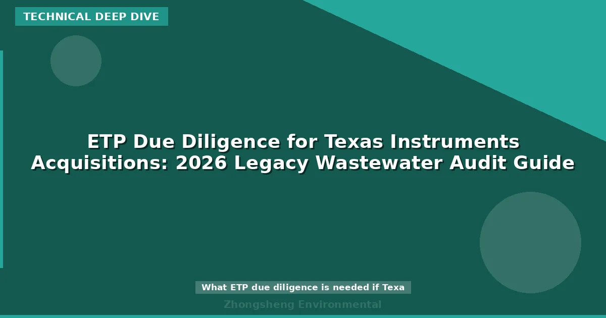 ETP Due Diligence for Texas Instruments Acquisitions: 2026 Legacy Wastewater Audit Guide