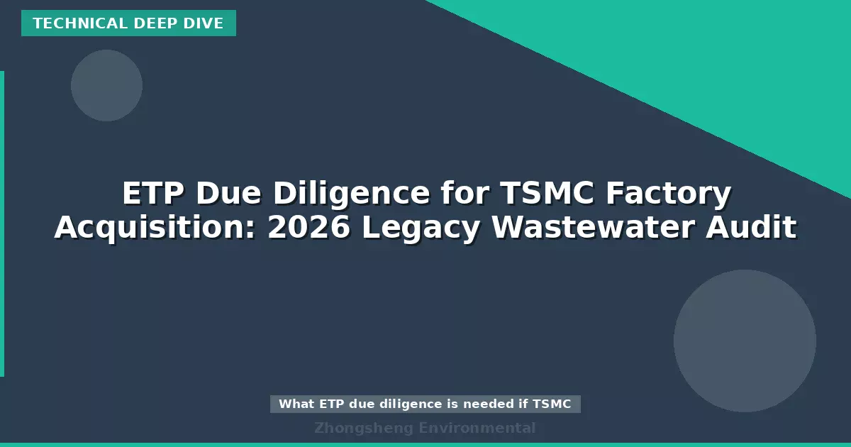 ETP Due Diligence for TSMC Factory Acquisition: 2026 Legacy Wastewater Audit