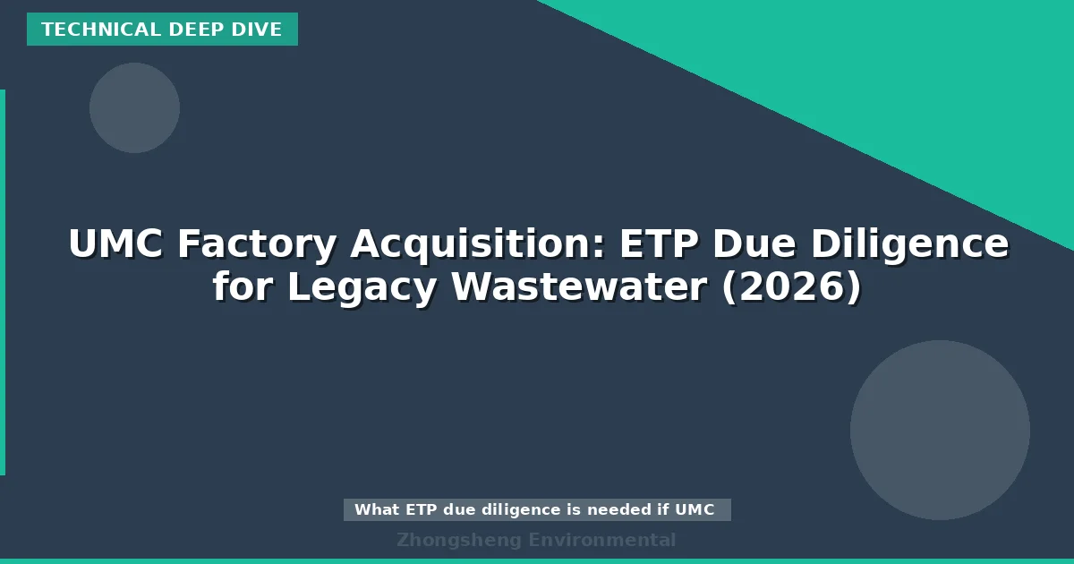 UMC Factory Acquisition: ETP Due Diligence for Legacy Wastewater (2026)