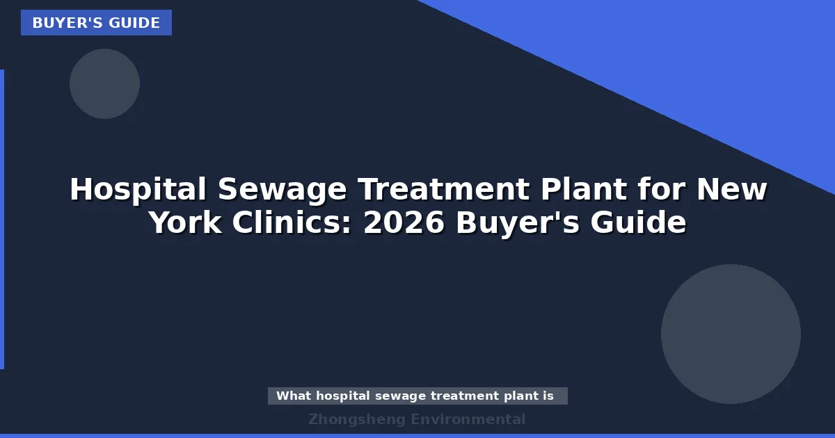 Hospital Sewage Treatment Plant for New York Clinics: 2026 Buyer's Guide