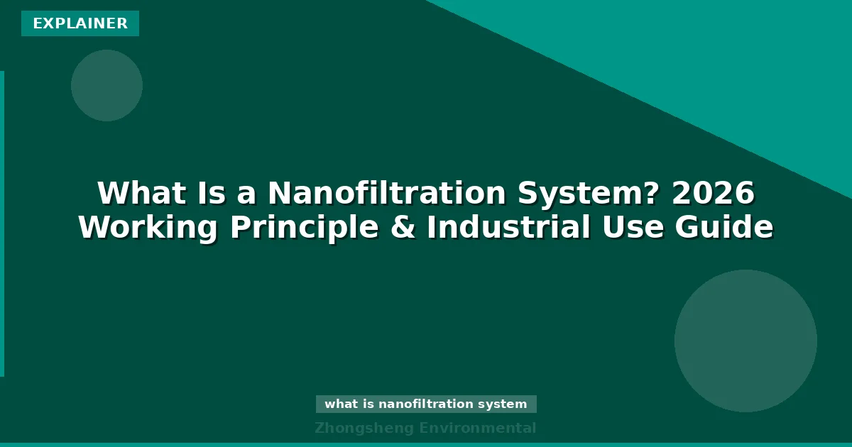 What Is a Nanofiltration System? 2026 Working Principle & Industrial Use Guide