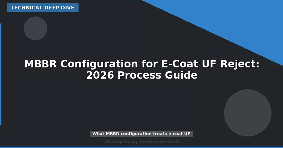 MBBR Configuration for E-Coat UF Reject: 2026 Process Guide