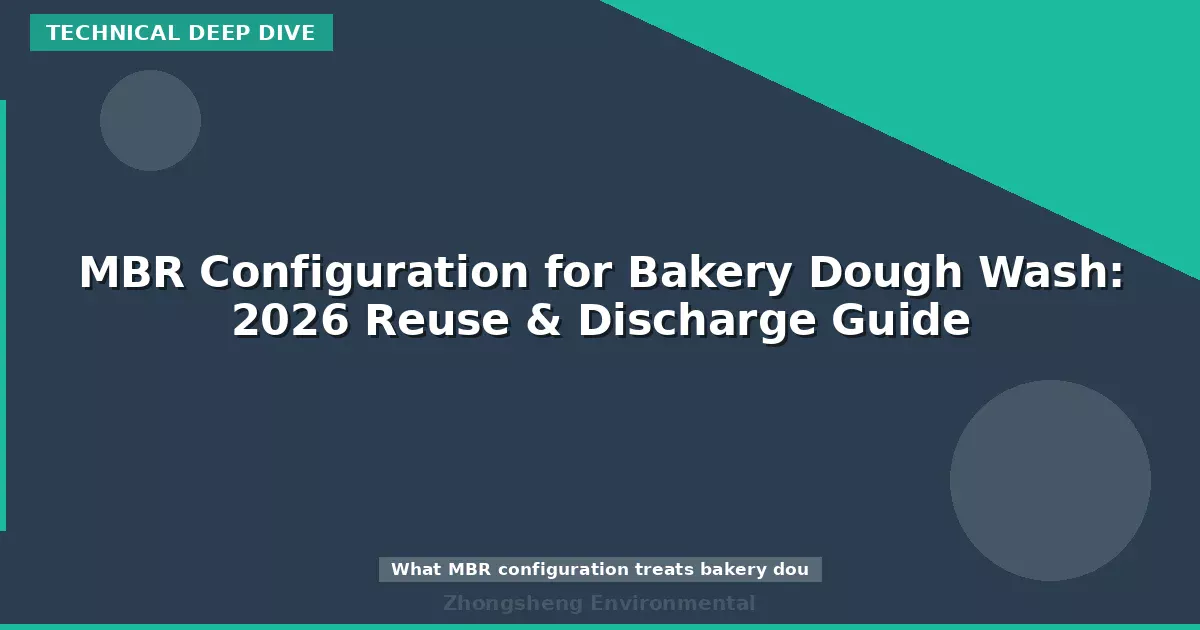 MBR Configuration for Bakery Dough Wash: 2026 Reuse & Discharge Guide
