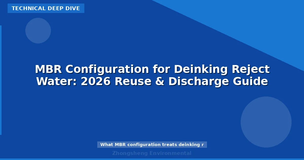 MBR Configuration for Deinking Reject Water: 2026 Reuse & Discharge Guide