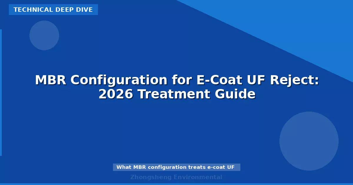 MBR Configuration for E-Coat UF Reject: 2026 Treatment Guide
