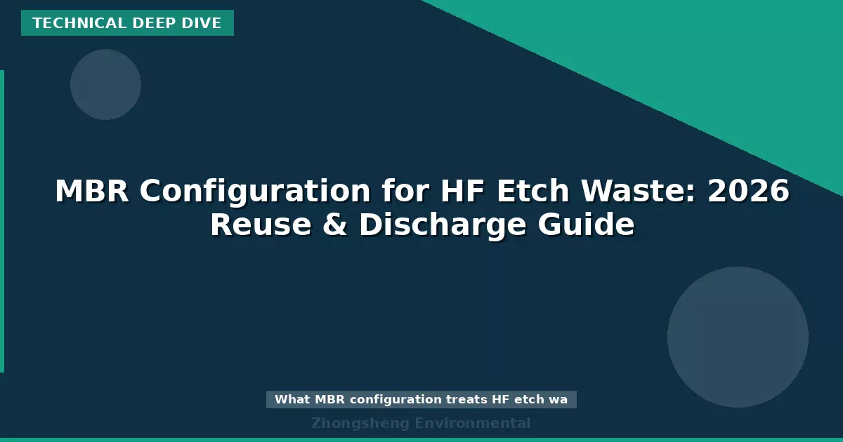 MBR Configuration for HF Etch Waste: 2026 Reuse & Discharge Guide