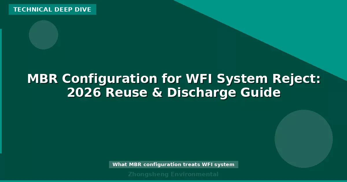 MBR Configuration for WFI System Reject: 2026 Reuse & Discharge Guide