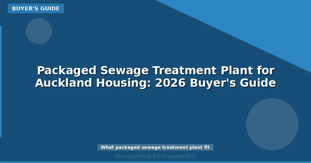 Packaged Sewage Treatment Plant for Auckland Housing: 2026 Buyer's Guide