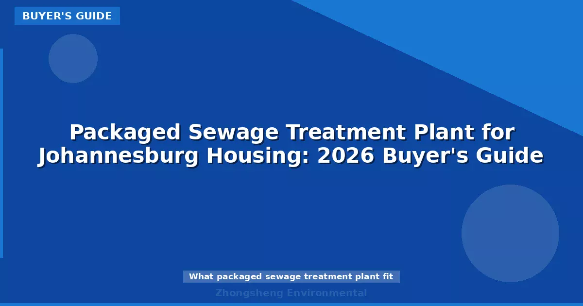 Packaged Sewage Treatment Plant for Johannesburg Housing: 2026 Buyer's Guide
