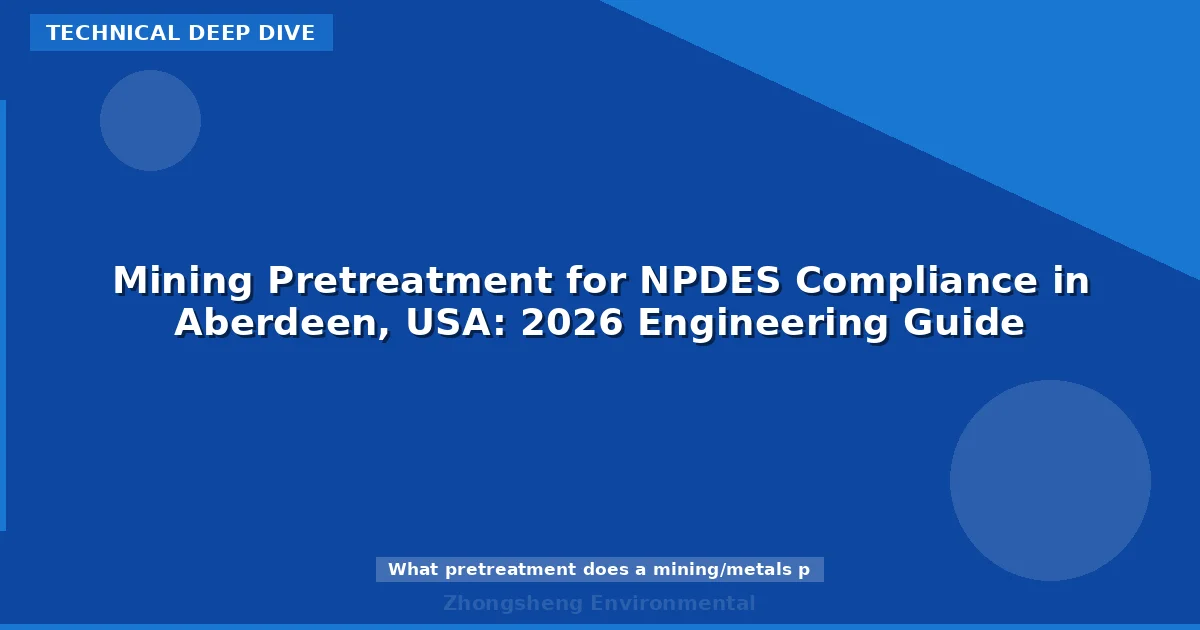 Mining Pretreatment for NPDES Compliance in Aberdeen, USA: 2026 Engineering Guide