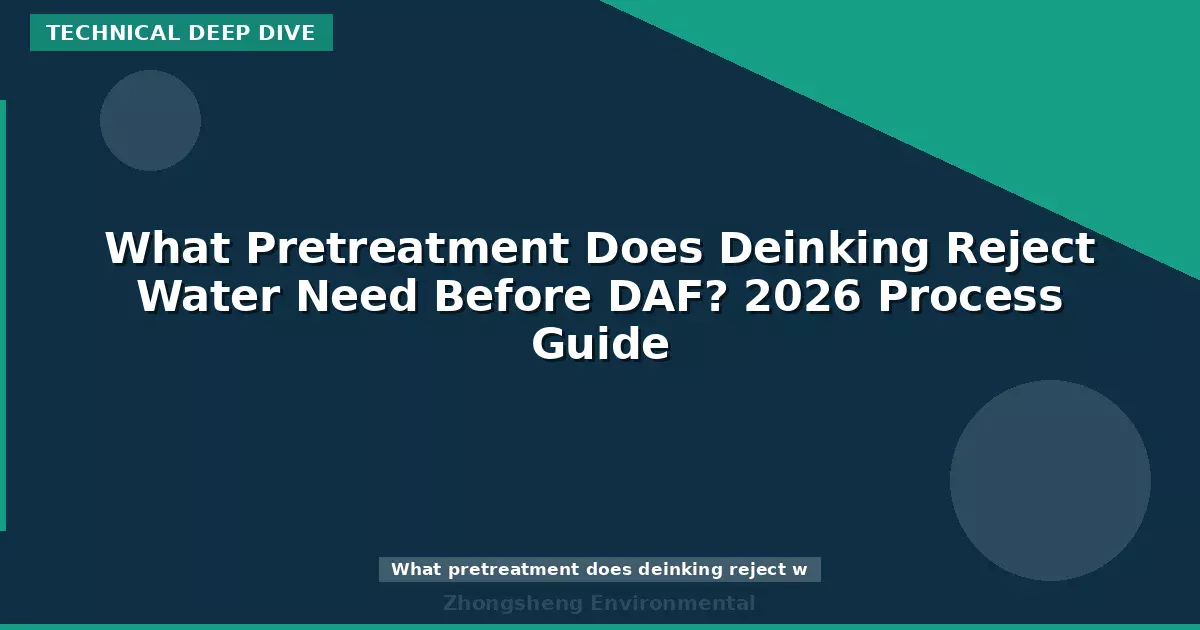 What Pretreatment Does Deinking Reject Water Need Before DAF? 2026 Process Guide