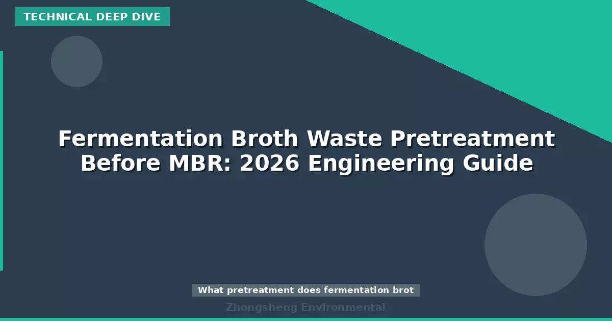 Fermentation Broth Waste Pretreatment Before MBR: 2026 Engineering Guide
