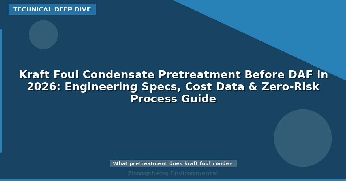 Kraft Foul Condensate Pretreatment Before DAF in 2026: Engineering Specs, Cost Data & Zero-Risk Process Guide