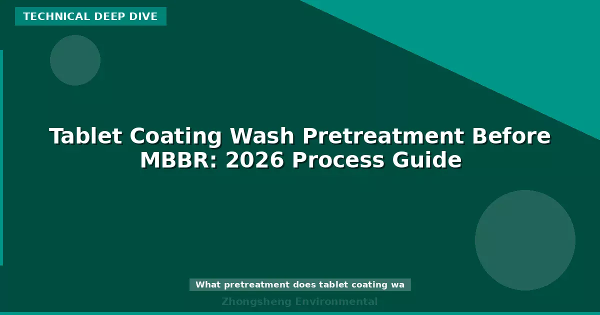 Tablet Coating Wash Pretreatment Before MBBR: 2026 Process Guide