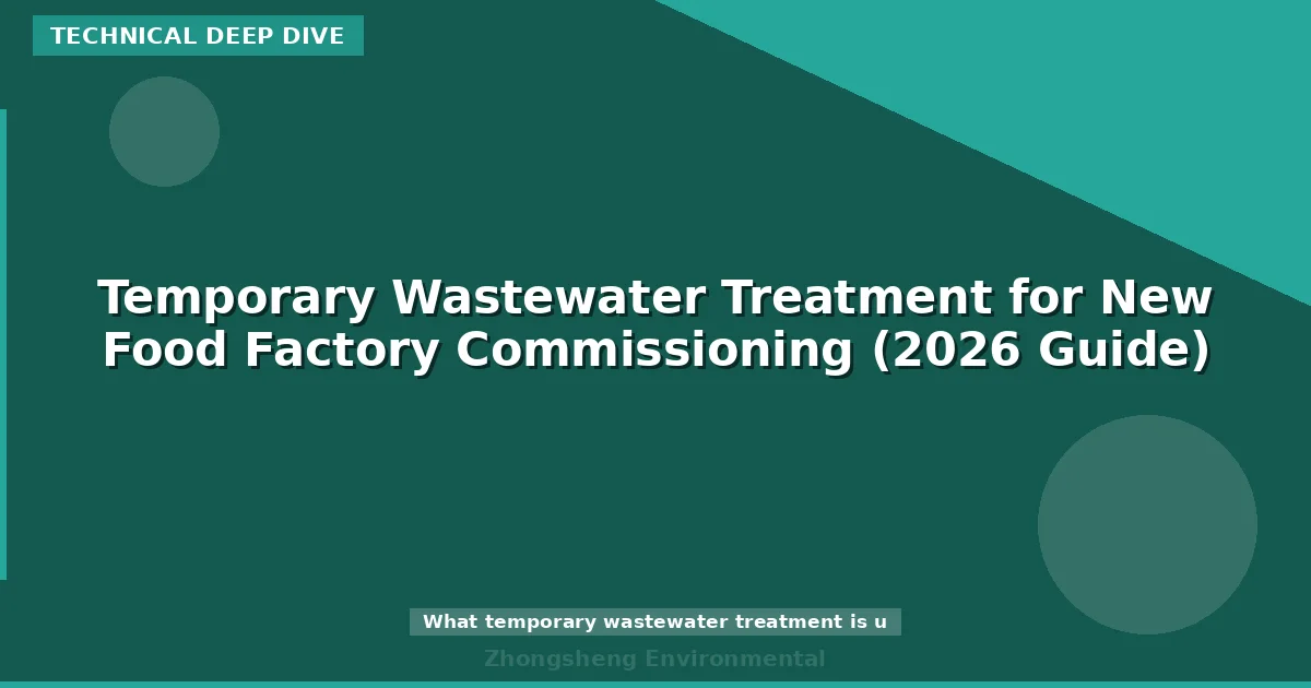 Temporary Wastewater Treatment for New Food Factory Commissioning (2026 Guide)