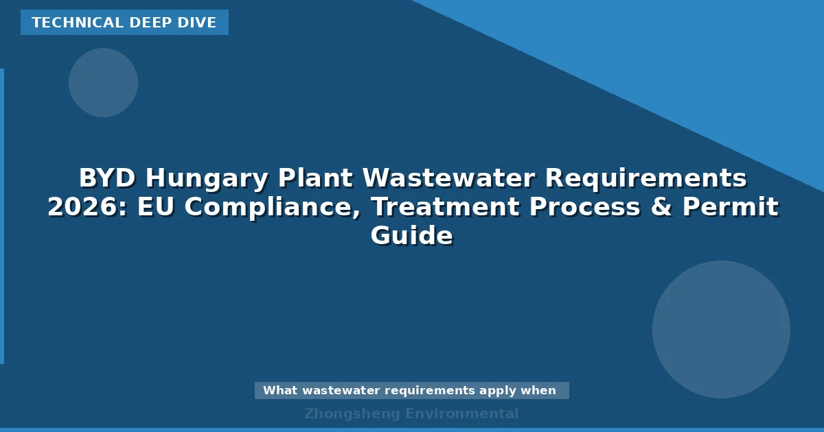 BYD Hungary Plant Wastewater Requirements 2026: EU Compliance, Treatment Process & Permit Guide