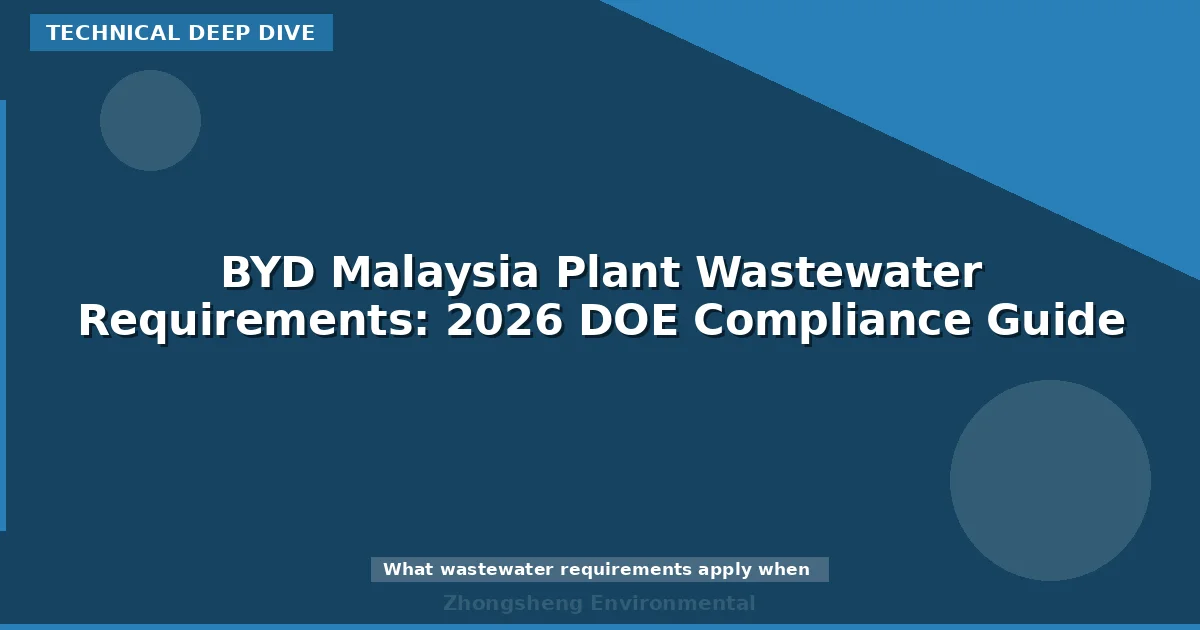 BYD Malaysia Plant Wastewater Requirements: 2026 DOE Compliance Guide