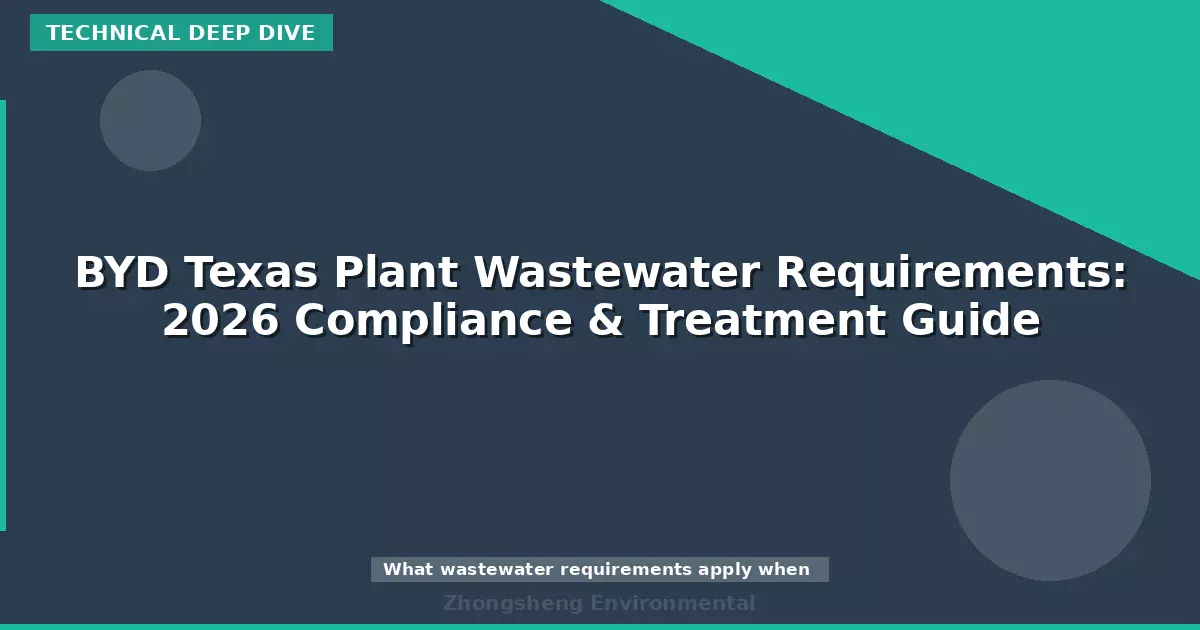 BYD Texas Plant Wastewater Requirements: 2026 Compliance & Treatment Guide