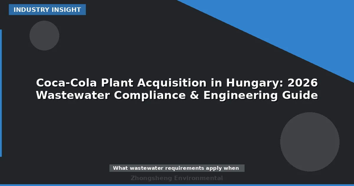 Coca-Cola Plant Acquisition in Hungary: 2026 Wastewater Compliance & Engineering Guide