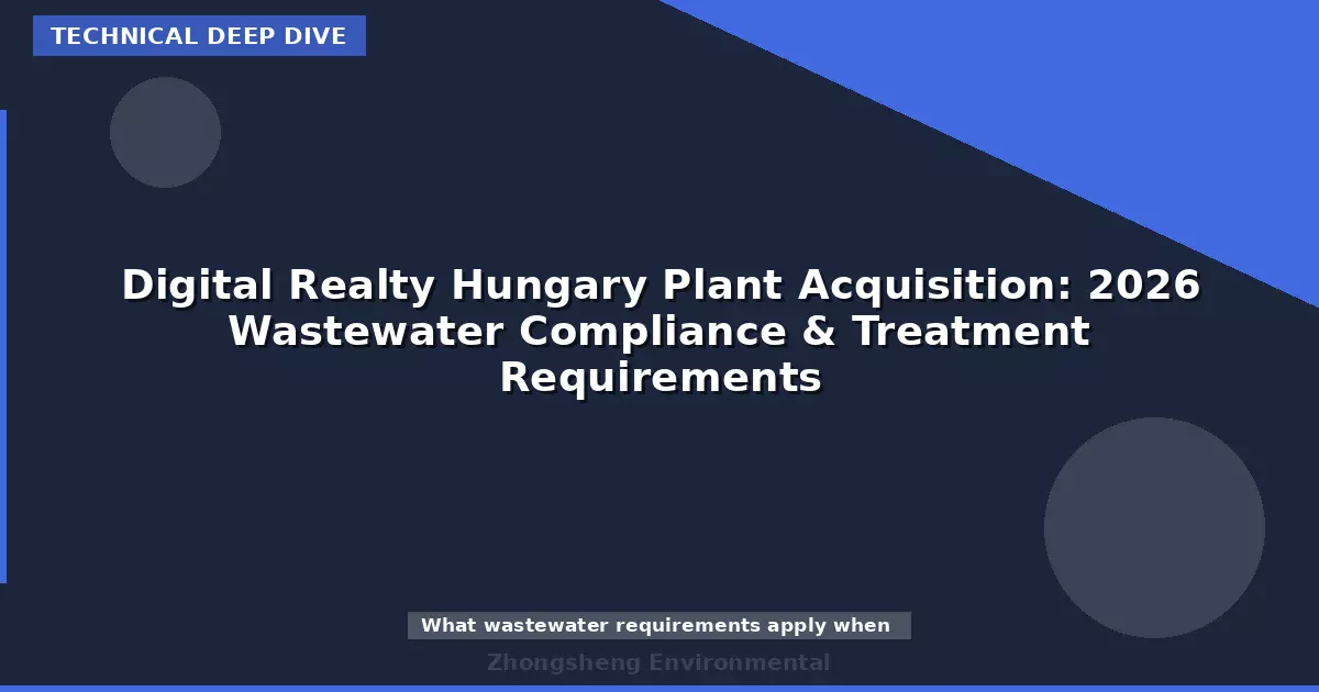 Digital Realty Hungary Plant Acquisition: 2026 Wastewater Compliance & Treatment Requirements