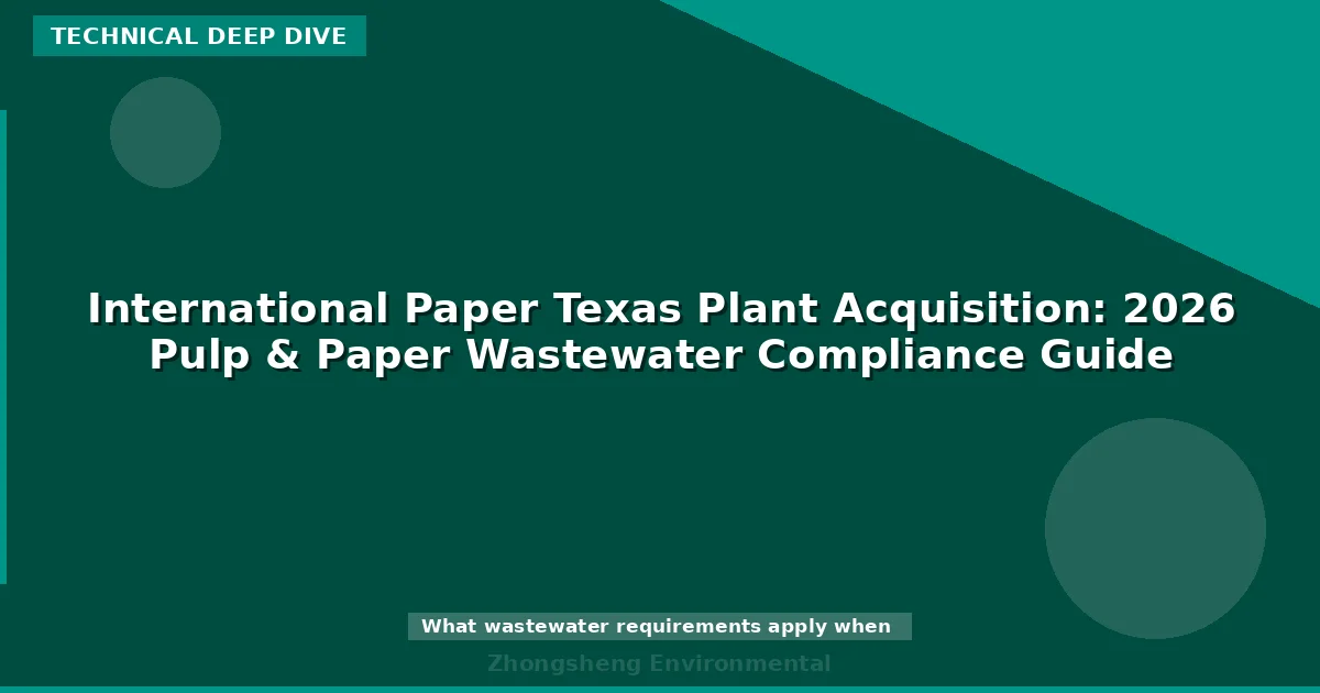 International Paper Texas Plant Acquisition: 2026 Pulp & Paper Wastewater Compliance Guide
