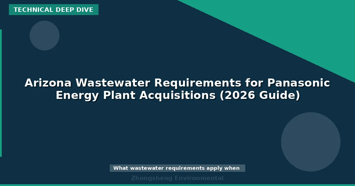 Arizona Wastewater Requirements for Panasonic Energy Plant Acquisitions (2026 Guide)