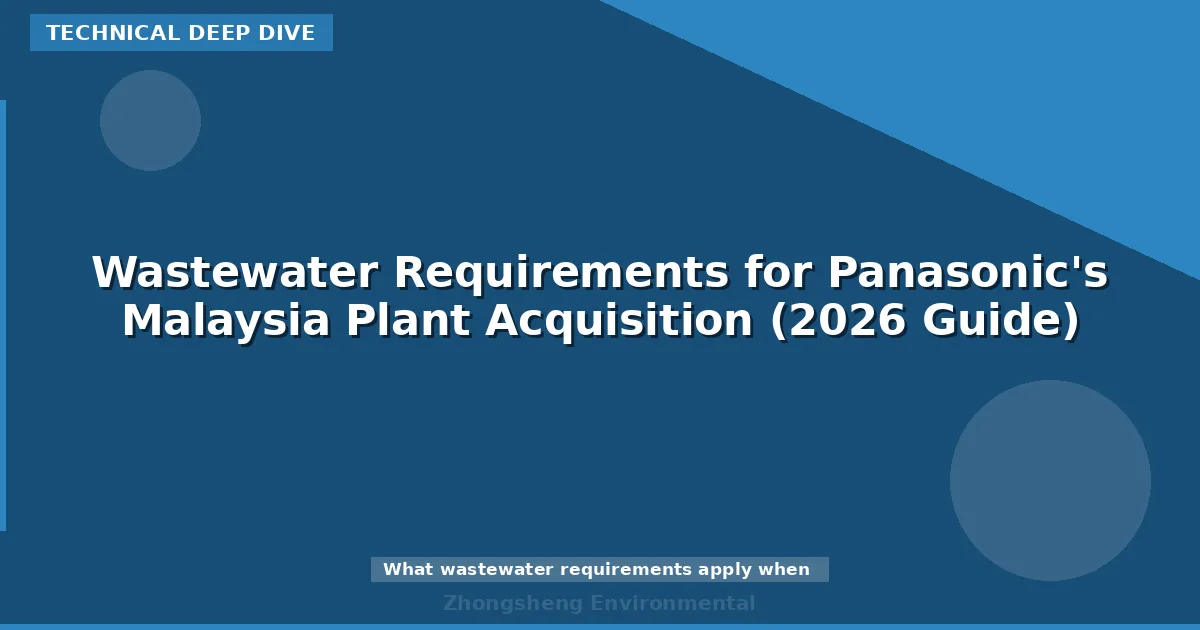 Wastewater Requirements for Panasonic's Malaysia Plant Acquisition (2026 Guide)