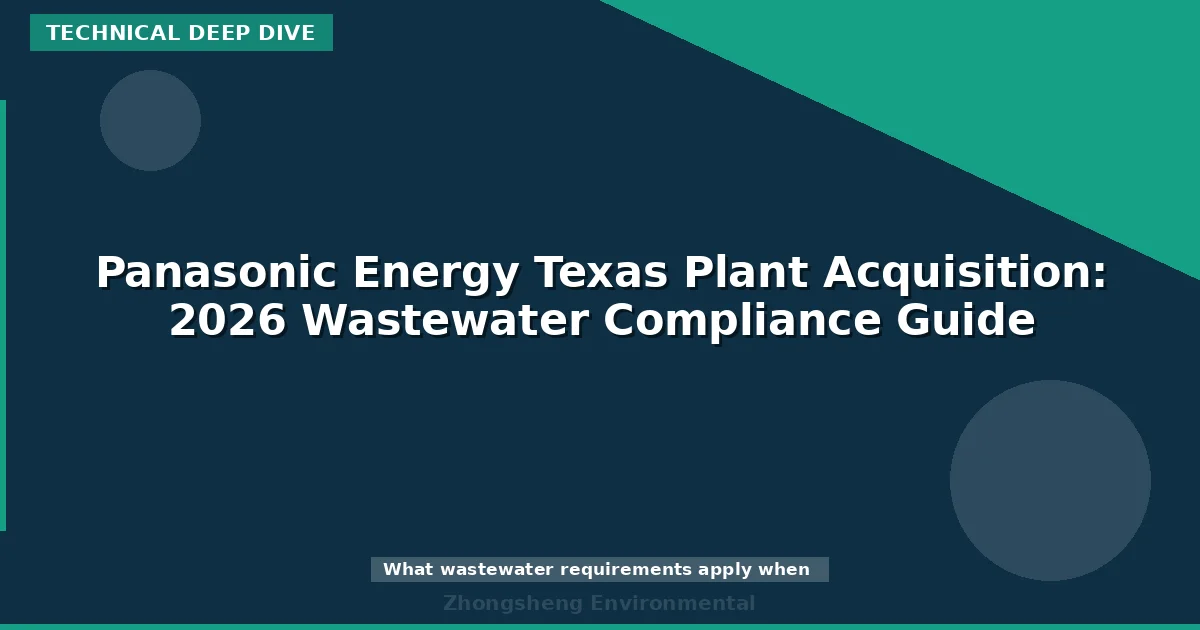 Panasonic Energy Texas Plant Acquisition: 2026 Wastewater Compliance Guide