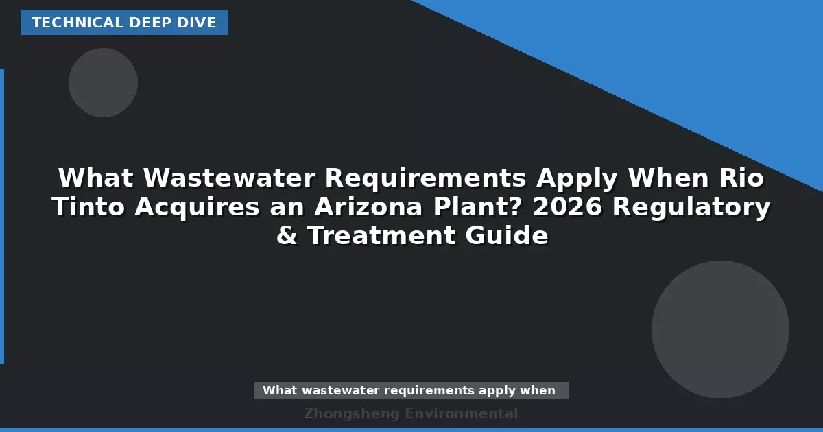 What Wastewater Requirements Apply When Rio Tinto Acquires an Arizona Plant? 2026 Regulatory & Treatment Guide