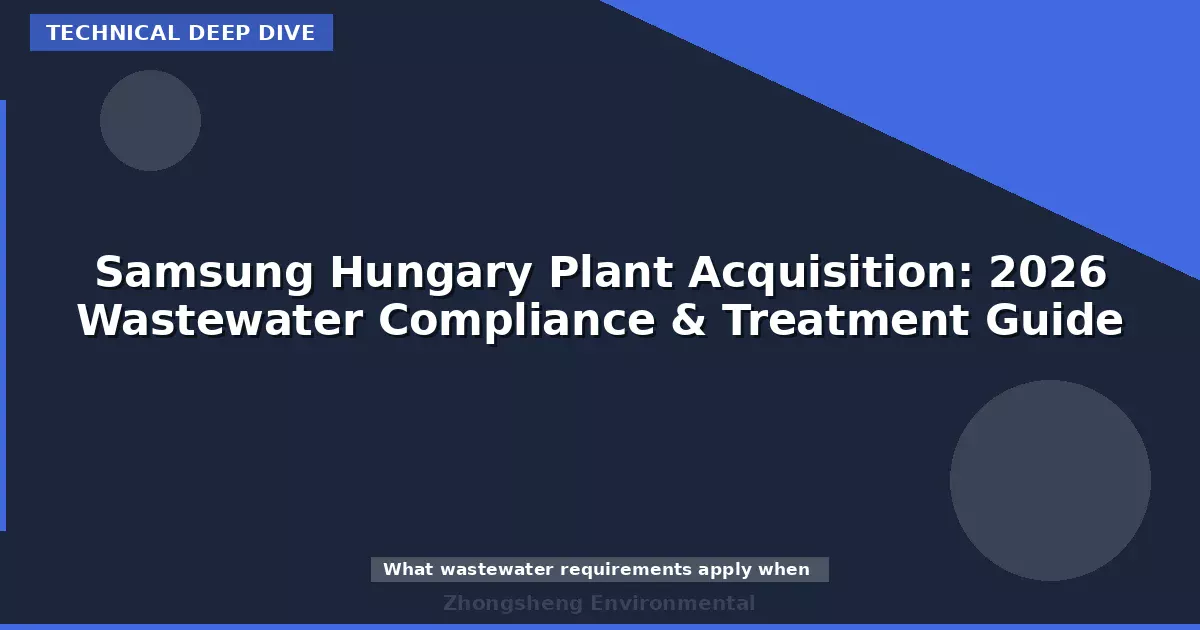 Samsung Hungary Plant Acquisition: 2026 Wastewater Compliance & Treatment Guide
