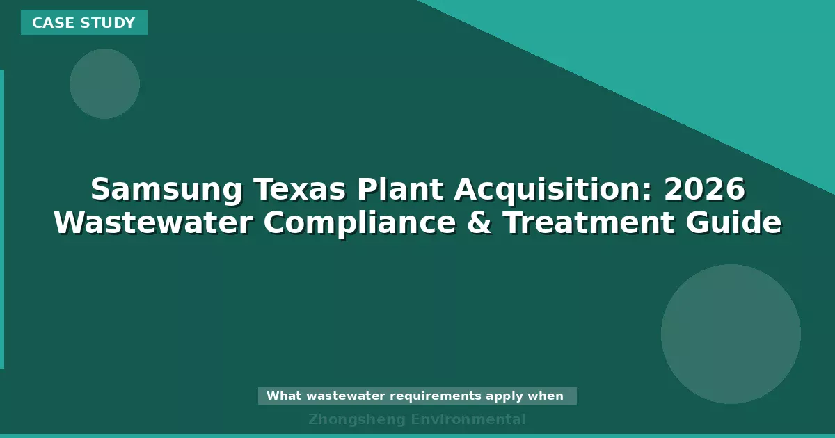Samsung Texas Plant Acquisition: 2026 Wastewater Compliance & Treatment Guide