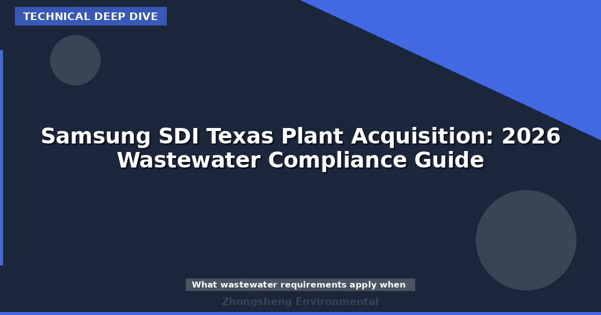 Samsung SDI Texas Plant Acquisition: 2026 Wastewater Compliance Guide