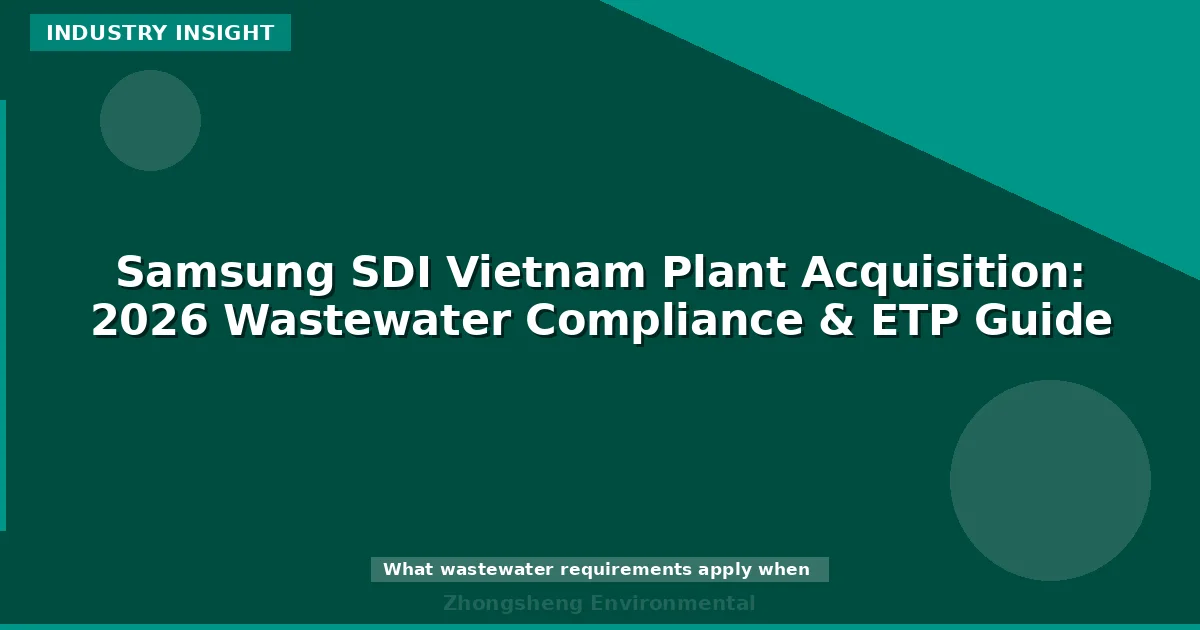 Samsung SDI Vietnam Plant Acquisition: 2026 Wastewater Compliance & ETP Guide