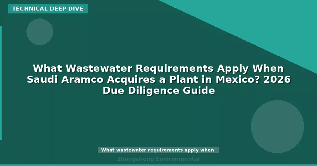 What Wastewater Requirements Apply When Saudi Aramco Acquires a Plant in Mexico? 2026 Due Diligence Guide