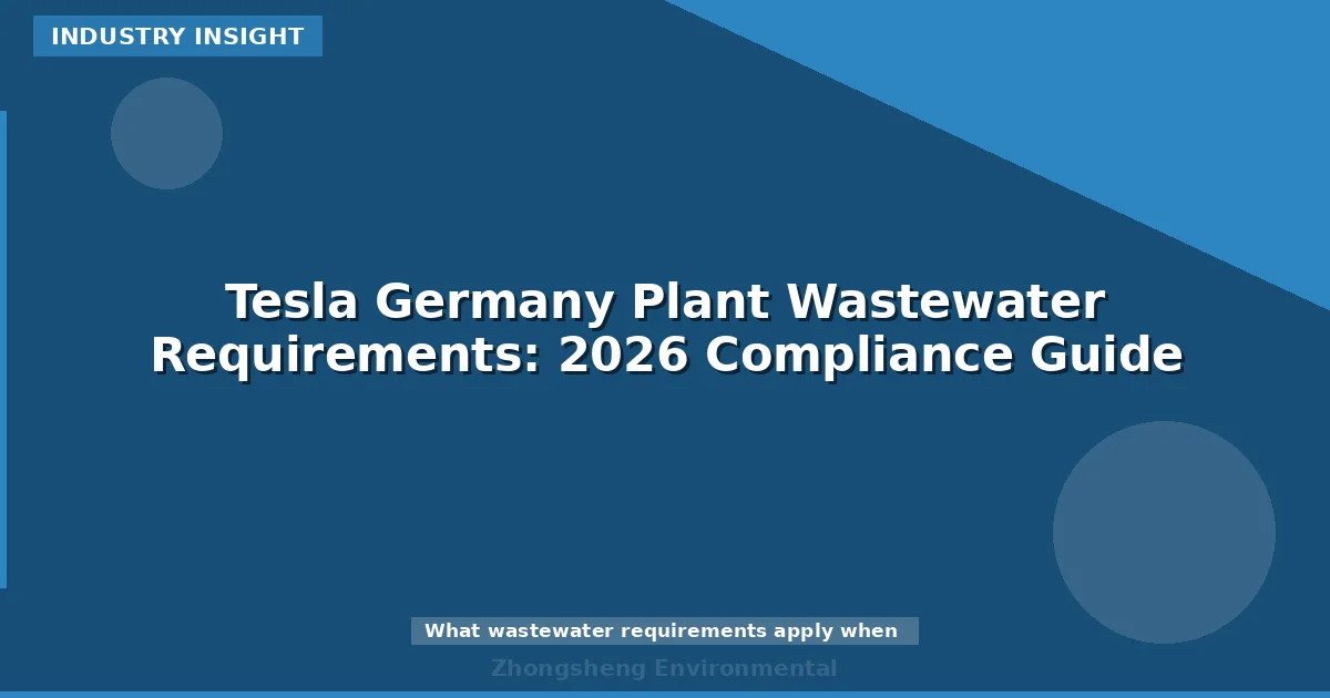 Tesla Germany Plant Wastewater Requirements: 2026 Compliance Guide