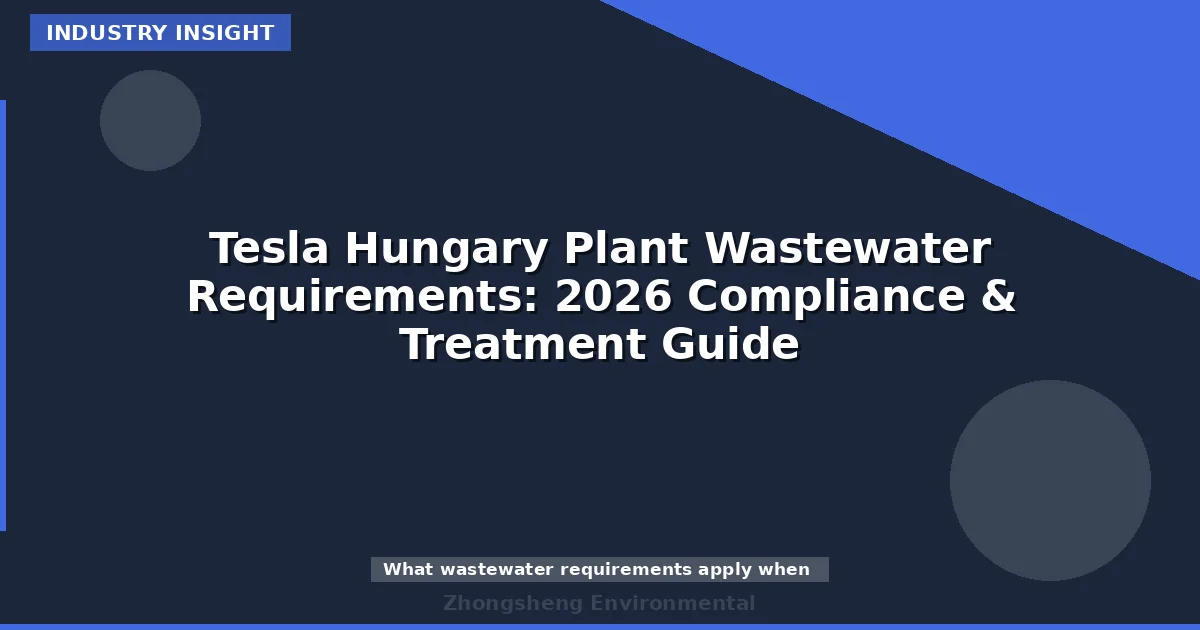 Tesla Hungary Plant Wastewater Requirements: 2026 Compliance & Treatment Guide