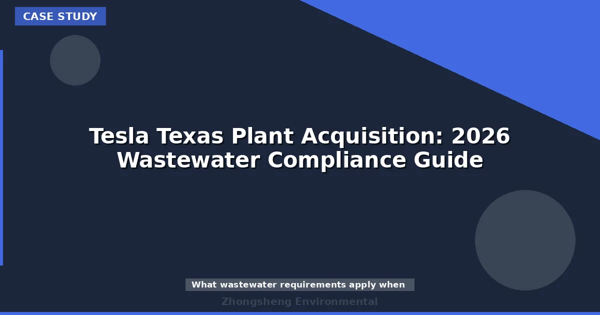 Tesla Texas Plant Acquisition: 2026 Wastewater Compliance Guide
