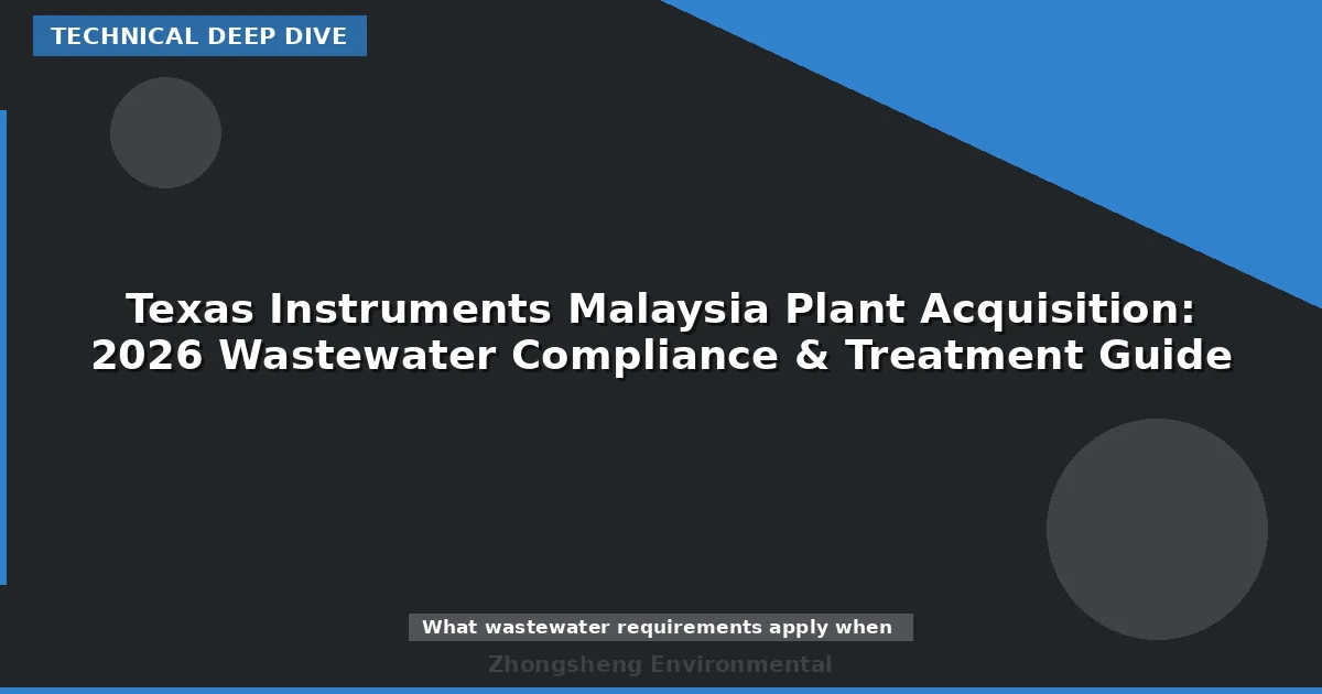 Texas Instruments Malaysia Plant Acquisition: 2026 Wastewater Compliance & Treatment Guide