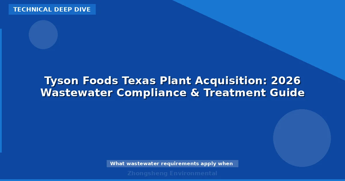 Tyson Foods Texas Plant Acquisition: 2026 Wastewater Compliance & Treatment Guide