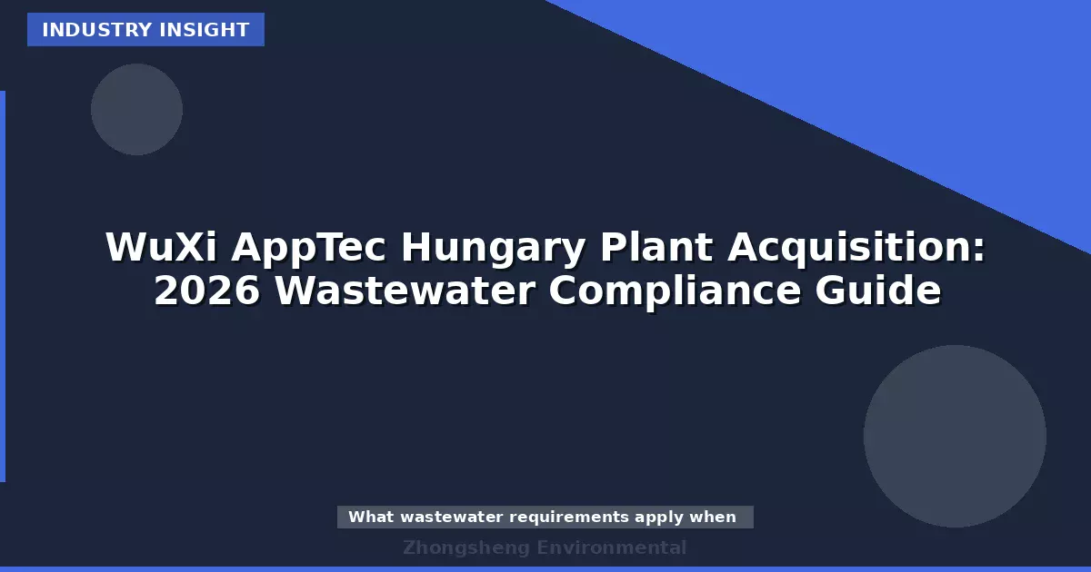 WuXi AppTec Hungary Plant Acquisition: 2026 Wastewater Compliance Guide