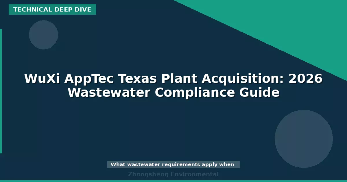 WuXi AppTec Texas Plant Acquisition: 2026 Wastewater Compliance Guide