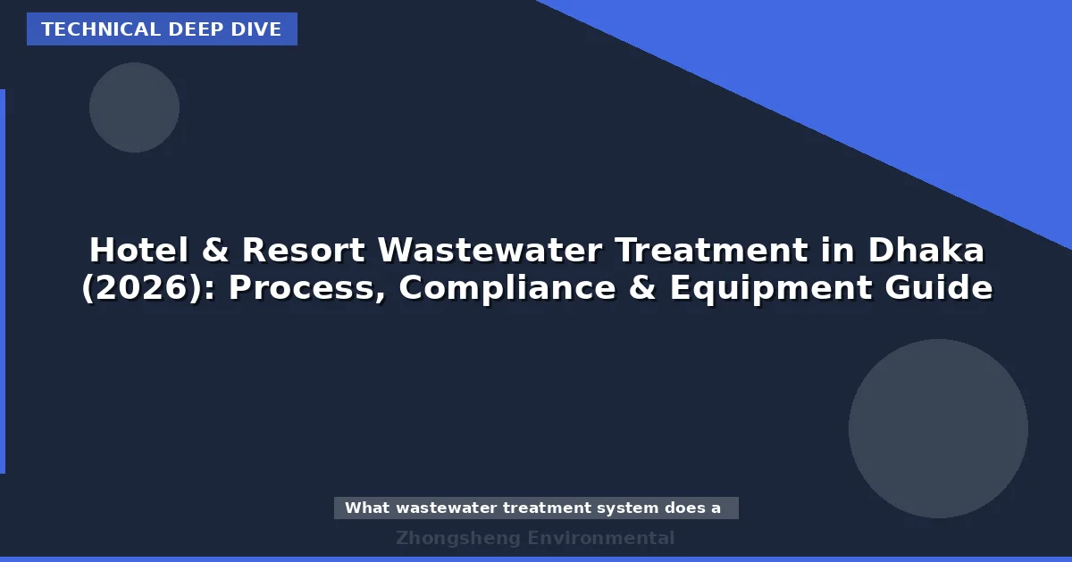 Hotel & Resort Wastewater Treatment in Dhaka (2026): Process, Compliance & Equipment Guide