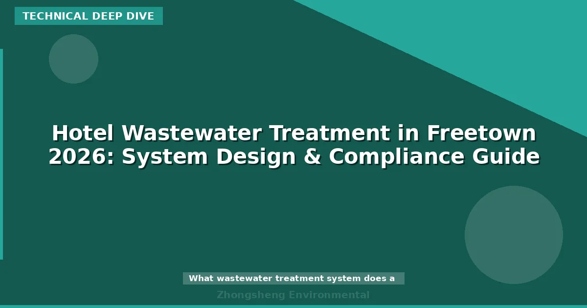 Hotel Wastewater Treatment in Freetown 2026: System Design & Compliance Guide