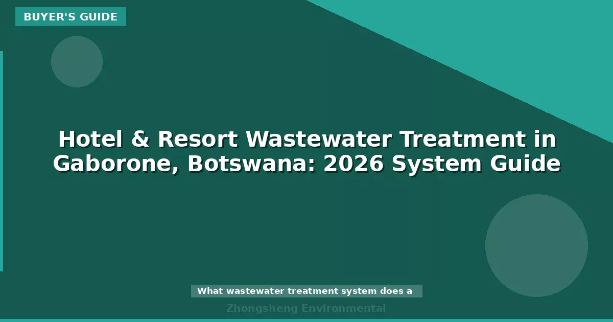 Hotel & Resort Wastewater Treatment in Gaborone, Botswana: 2026 System Guide